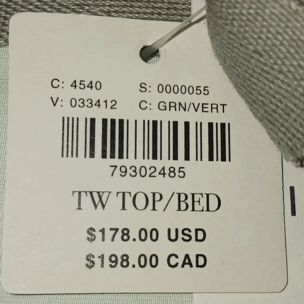 Anthropologie Tipped Contrast Percale Duvet Cover - Green 100% Cotton